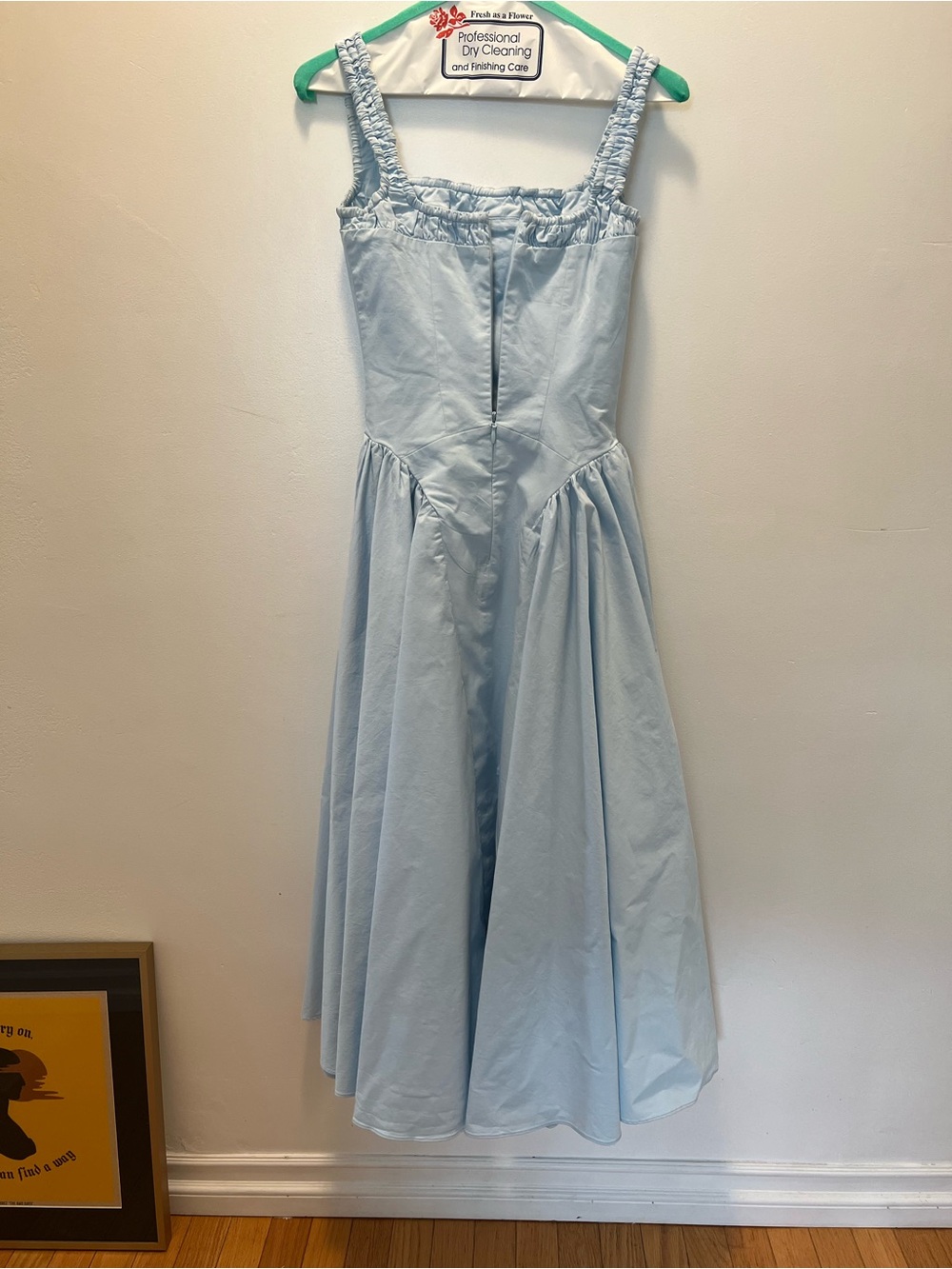 House of CB Pastel Blue Ruched-Strap Midi Dress - Picture 8 of 10
